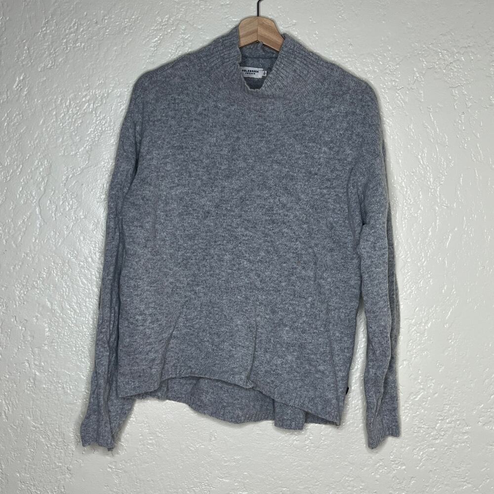 Holebrook Sweden Women's Gray Wool Blend Mock Neck Sweater Size Small